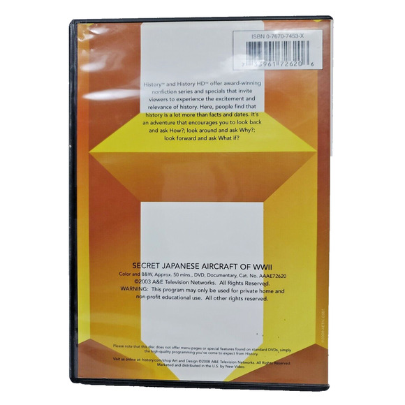 History Channel DVD Undercover Secret Japanese Aircraft of WWII Documentary - Picture 2 of 4